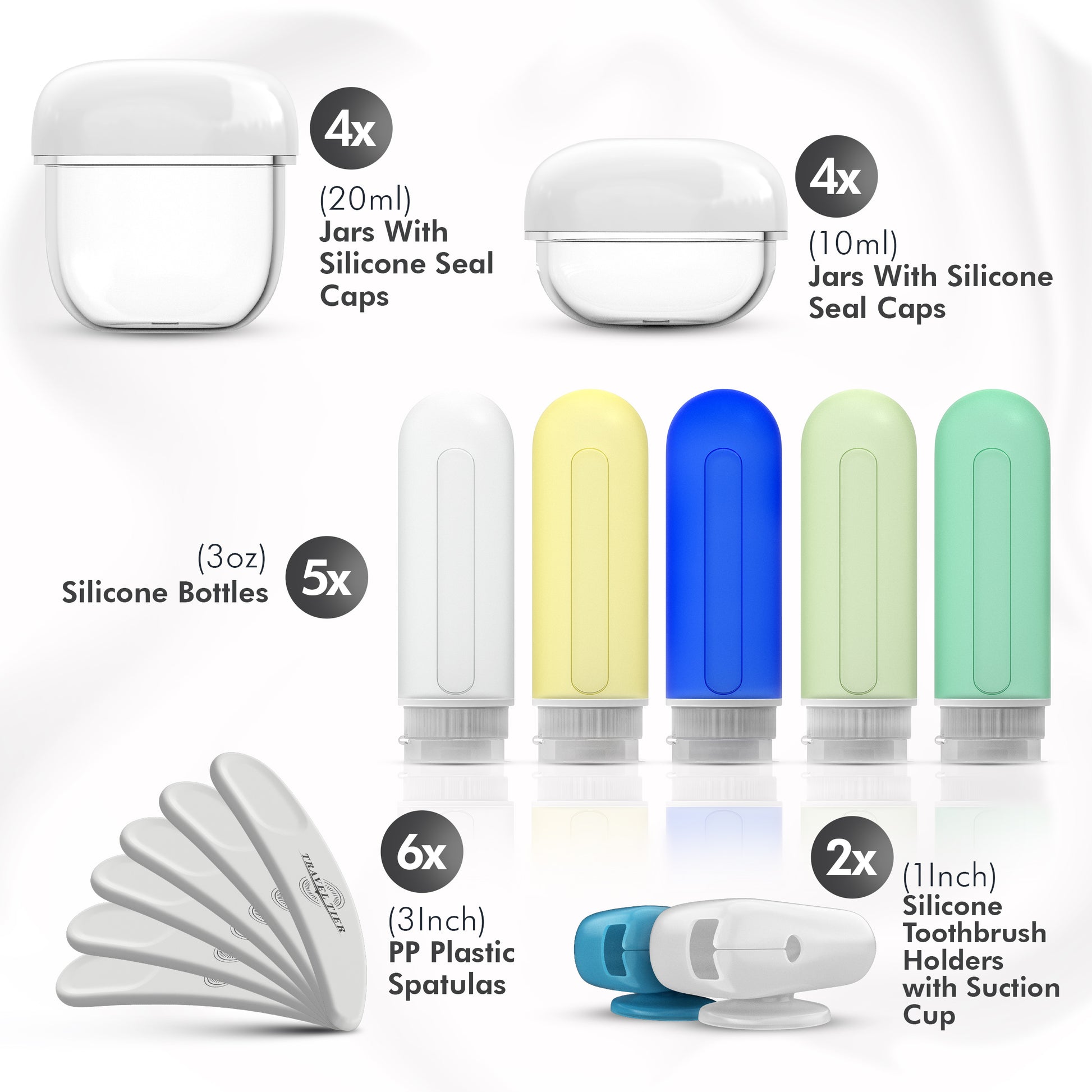 YUBIRD 10 PCS Silicone Travel Covers for Toiletries, Toiletry