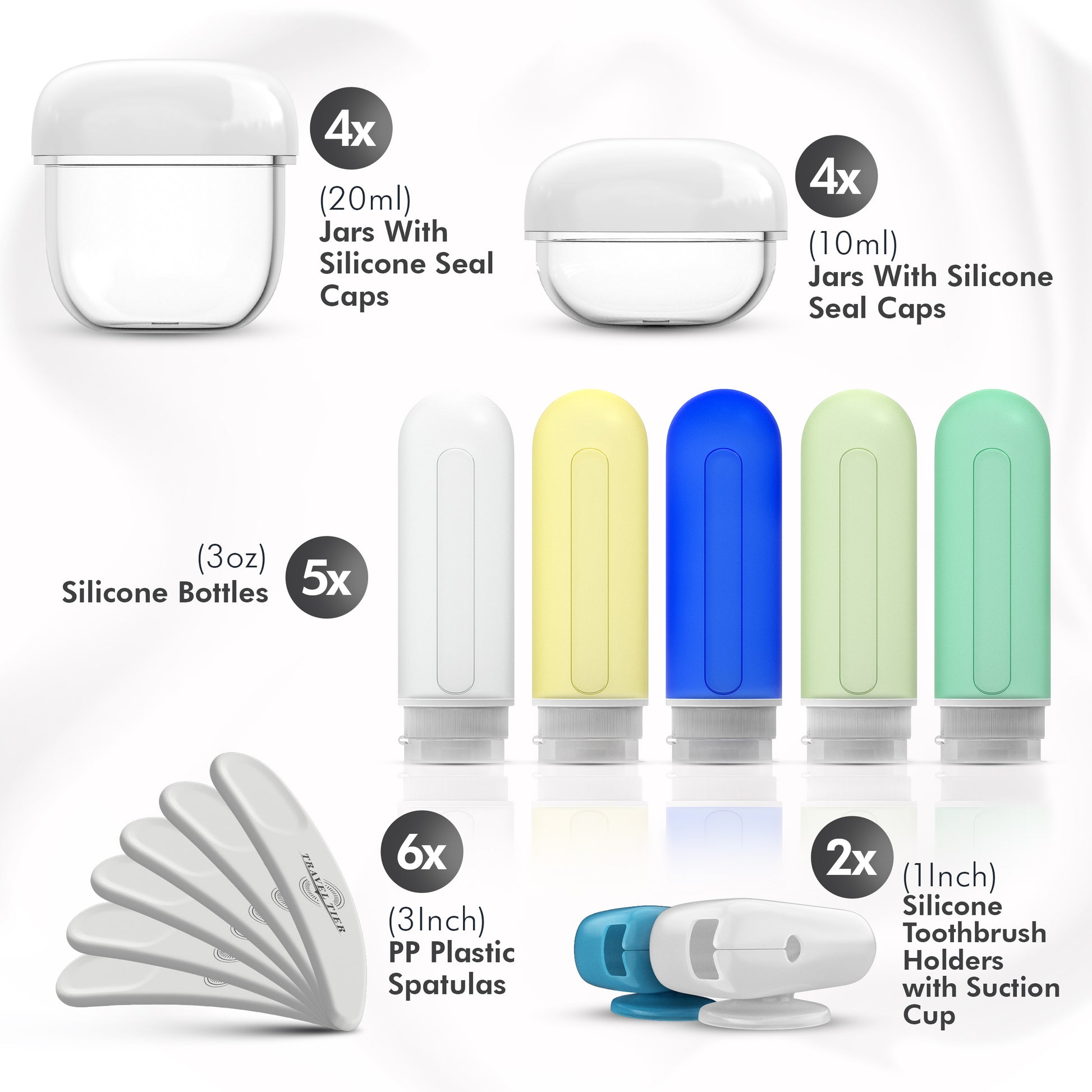 21 Pack Leak Proof Silicone Travel Bottles Set Muslish TSA Approved  Containers for Toiletries Travel Size Accessories and Shampoo Conditioner  Bottles with Toiletry Bag (BPA Free)